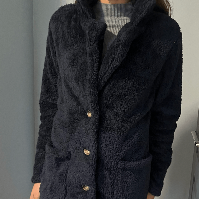 Manteau Fourrure Bleu foncée 