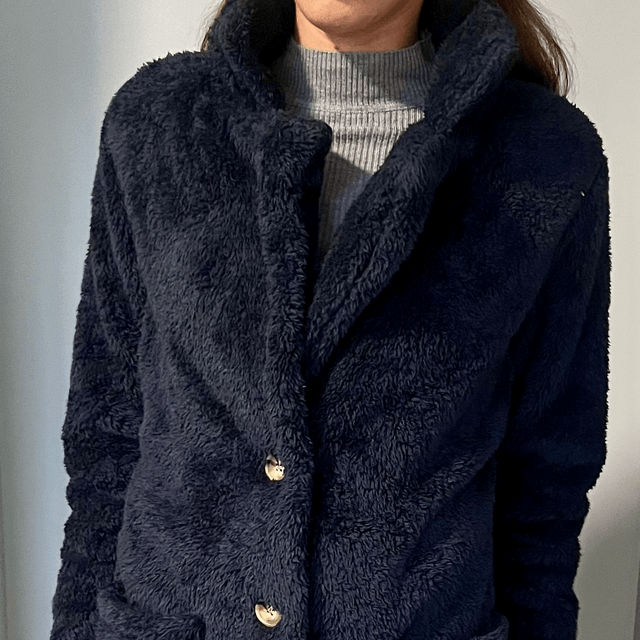 Manteau Fourrure Bleu foncée 